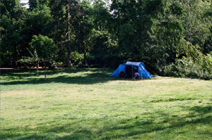 the blue tent in the middle of the danube park