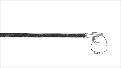 filmstill - inkdrawing by nicolas mahler of man holding a trompete